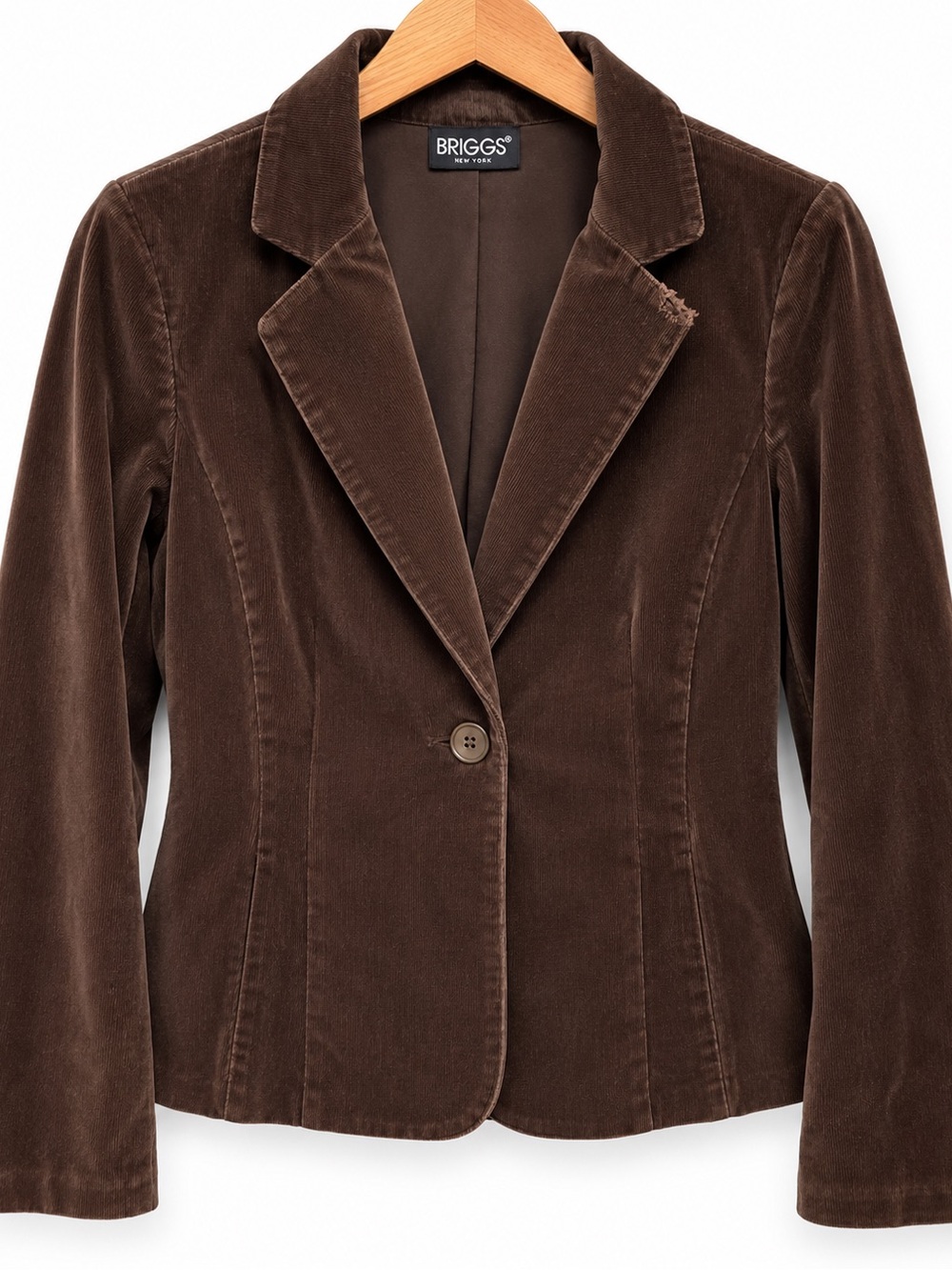 Briggs New York Brown Corduroy Single-Button Blazer